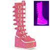 DemoniaCult - SWING815UV Plateau Laarzen - Roze/Wit Product image
